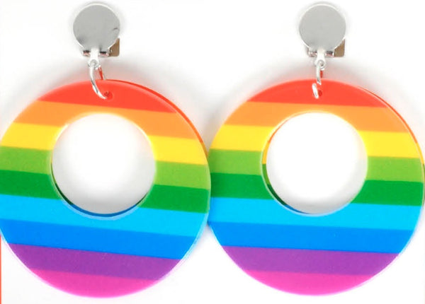 RAINBOW 80S CLIP ON EARRINGS